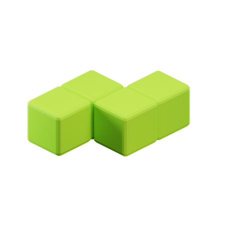 Z-Shape Zigzag Tetris Block  3D Icon