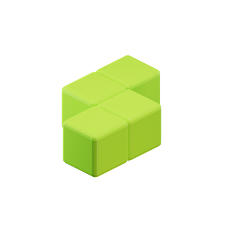 Z-Shape Zigzag Tetris Block  3D Icon
