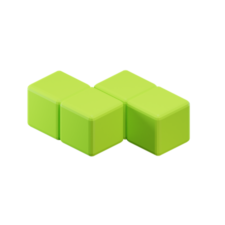 Z-Shape Zigzag Tetris Block  3D Icon