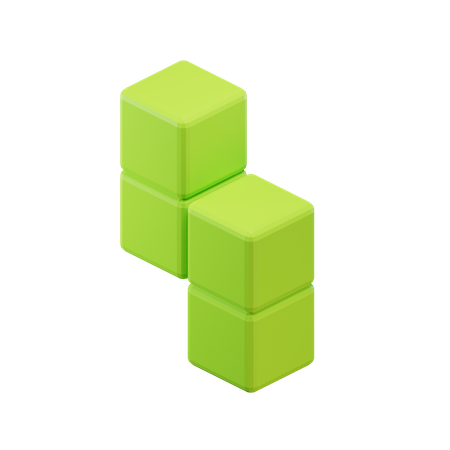 Z-Shape Zigzag Tetris Block  3D Icon