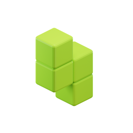 Z-Shape Zigzag Tetris Block  3D Icon