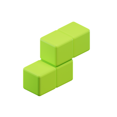 Z-Shape Zigzag Tetris Block  3D Icon