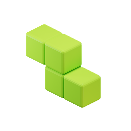 Z-Shape Zigzag Tetris Block  3D Icon