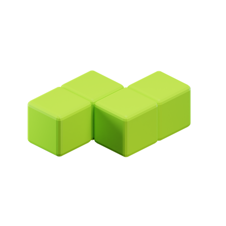 Z-Shape Zigzag Tetris Block  3D Icon