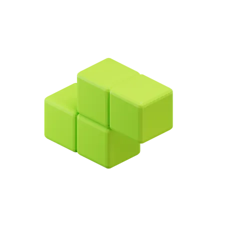 Z-Shape Zigzag Tetris Block  3D Icon