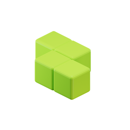 Z-Shape Zigzag Tetris Block  3D Icon