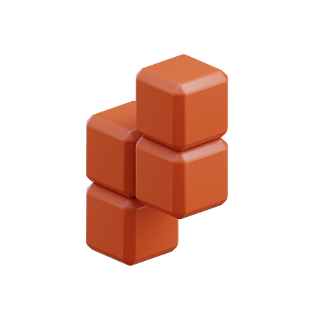 Z字型ジグザグテトリスブロック2  3D Icon