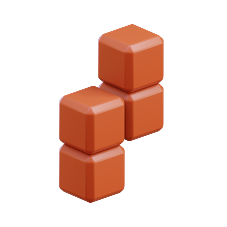 Z字型ジグザグテトリスブロック3  3D Icon