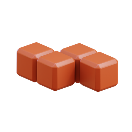 Z字型ジグザグテトリスブロック4  3D Icon