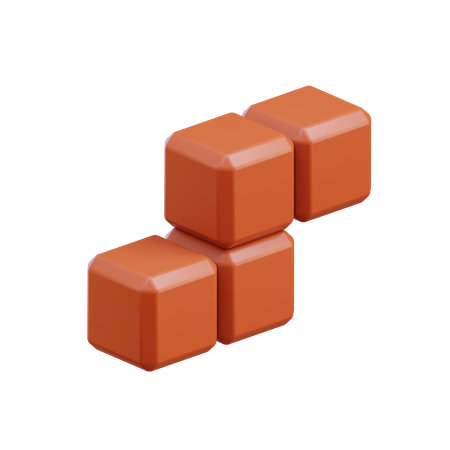 Z字型ジグザグテトリスブロック6  3D Icon