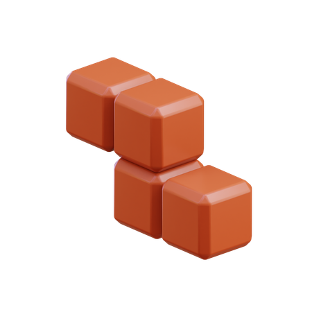 Z字型ジグザグテトリスブロック7  3D Icon