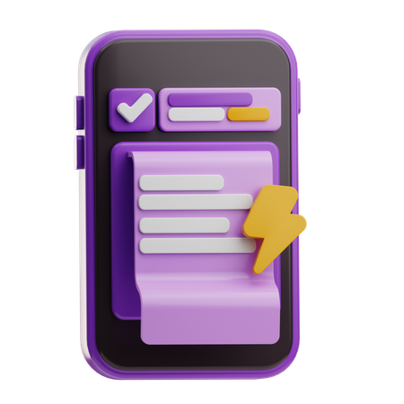 Zahlung der Stromrechnung  3D Icon