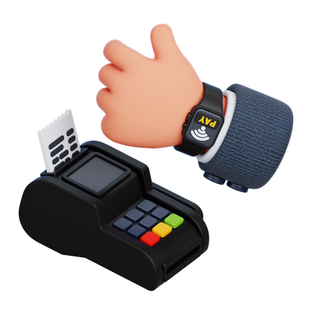 Zahlung per Smartwatch  3D Icon