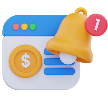 Zahlungsbenachrichtigung  3D-Symbol