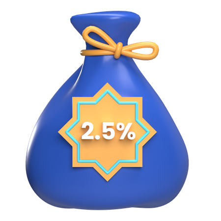 Zakat Charity Bag - 2.5%  3D Icon