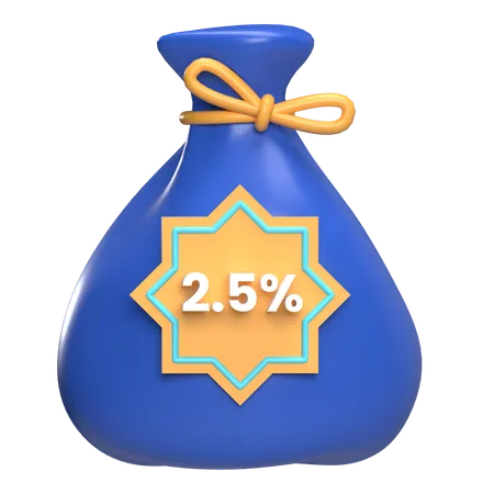 Zakat Charity Bag - 2.5%  3D Icon