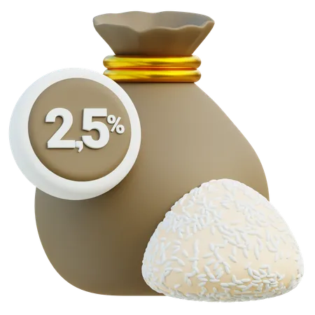 Zakat Rice Bag Donation  3D Icon