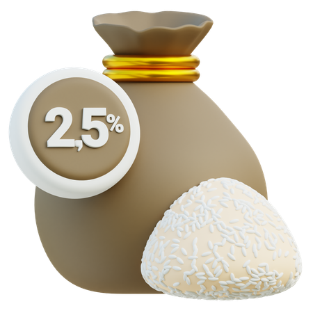 Doação de saco de arroz zakat  3D Icon