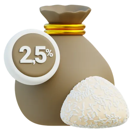 Doação de saco de arroz zakat  3D Icon