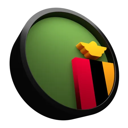 Zambia Flag Icon With 3 D 3D Flag