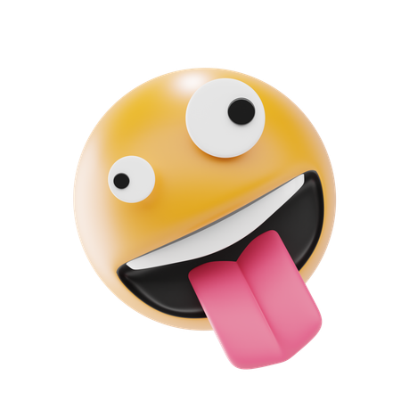 Zany Face Emoji  3D Icon