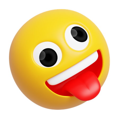 Zany Face Emoji  3D Icon
