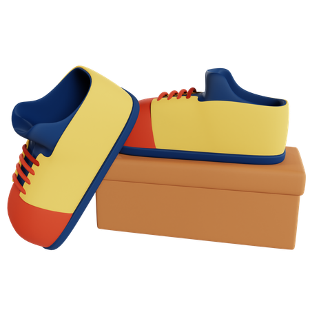 Pantalla de compras de zapatillas de deporte coloridas  3D Illustration
