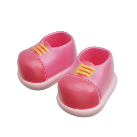 Zapatos de bebe rosa  3D Icon