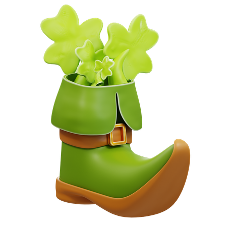 Zapatos del día de san patricio con trébol  3D Icon