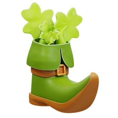 Zapatos del día de san patricio con trébol  3D Icon