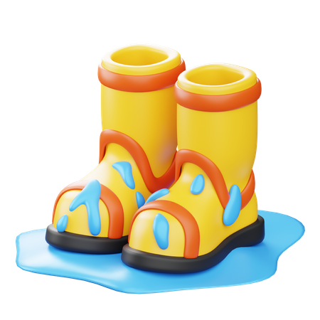 Zapatos mojados  3D Icon