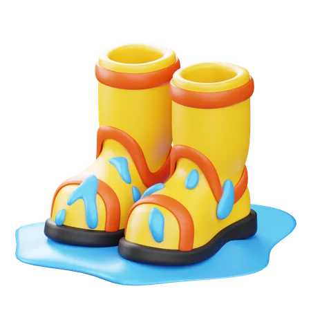 Zapatos mojados  3D Icon