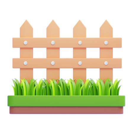 Zaun und Gras  3D Icon