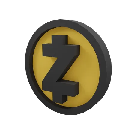 Zcash Coin 3D Illustration