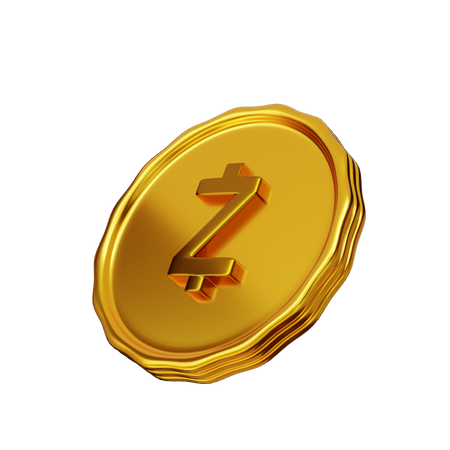 Zcash Coin 3D Illustration
