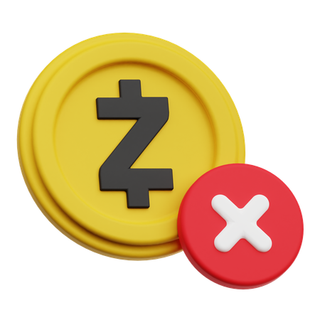 Zcash Cross  3D Icon