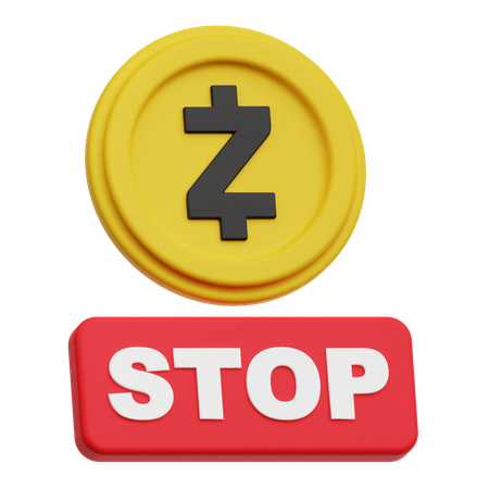 Zcash Stop  3D Icon