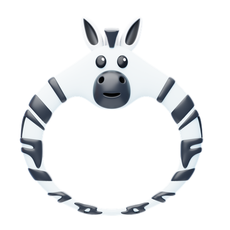 Zebra Shape Animal Frame  3D Icon