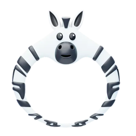 Zebra Shape Animal Frame  3D Icon