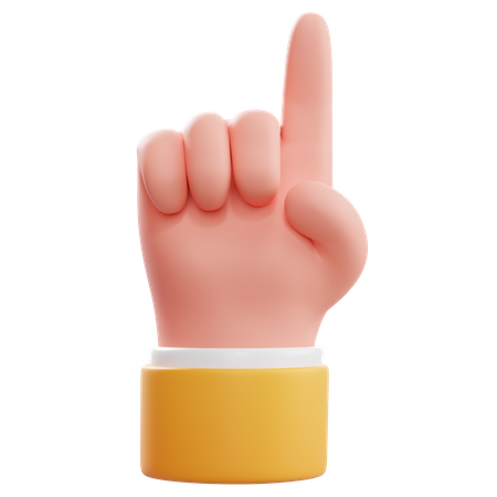 Handbewegung mit erhobenem Finger  3D Icon