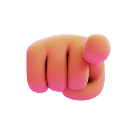 Zeigefinger zeigt nach vorne Handbewegung  3D Icon