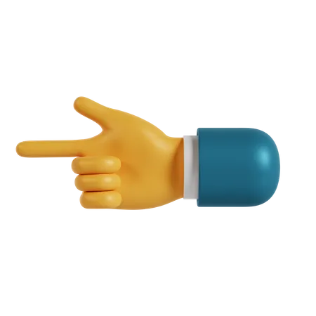 Zeigende Geste mit der linken Hand  3D Illustration