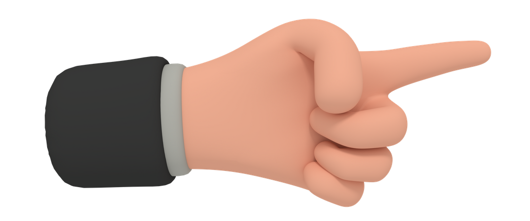 Zeigende Geste mit der rechten Hand  3D Icon
