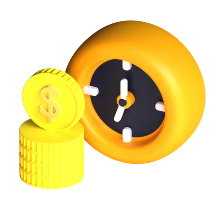 Zeit Geld  3D Icon