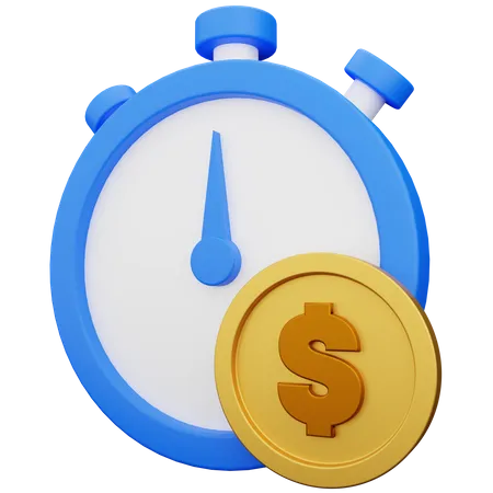 Zeit Geld  3D Icon