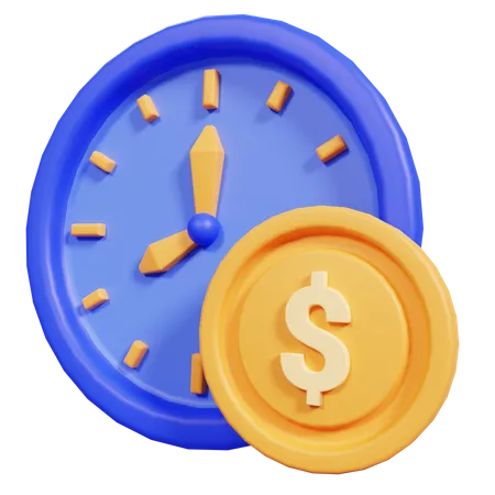 Zeit Geld  3D Icon