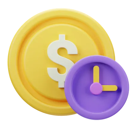 Zeit Ist Geld 3 D Illustration 3D Icon