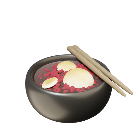 Sopa doce de feijão vermelho zenzai  3D Icon