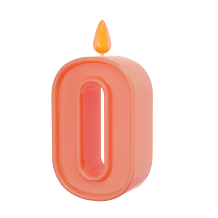 Zero Number Candle  3D Illustration