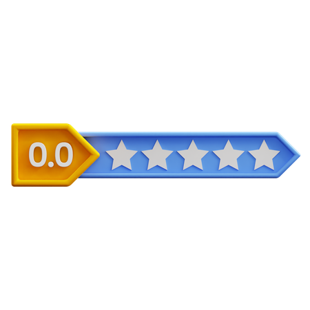 Zero Of Five Star Rating  3D Icon